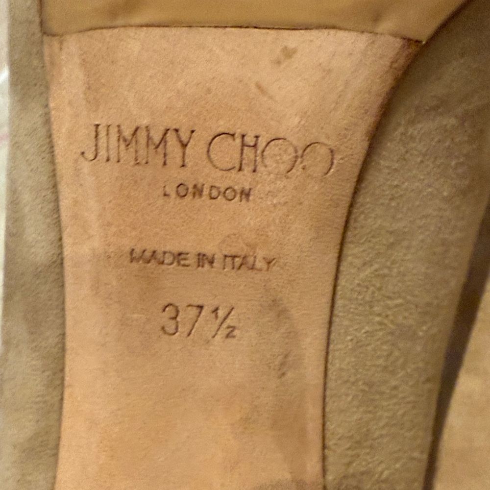 Jimmy Choo Tan Suede Pointed-Toe Heels - Picture 7 of 7